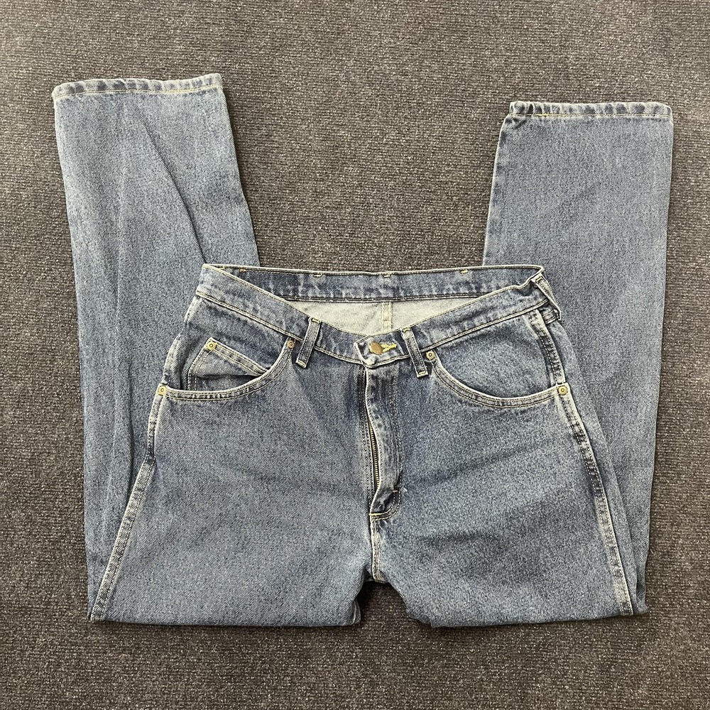 Wrangler Blue Ridge Jeans Mens 34x29 Blue Regular Fit Straight Leg Rugged Wear